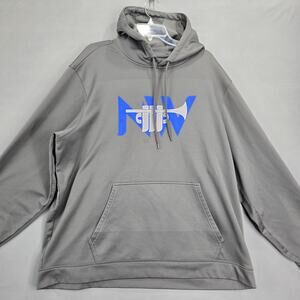 Sport Tek Gray Hoodie Sweatshirt Trumpet Music Graphic Print Long Sleeves Men 2X